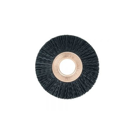 CEPILLO CIRCULAR DE NYLON 17233 WEILER DIÁMETRO 2” NYLON NEGRO ONDULADO .014” ORIFICIO 1/2”