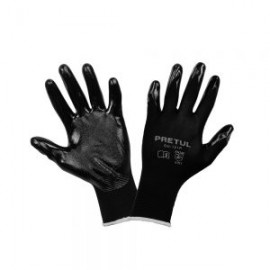 GUANTES TEXTILES TRUPER PRETUL GU-121P TALLA CHICA CON RECUBRIMIENTO DE NITRILO