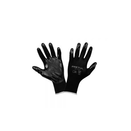GUANTES TEXTILES TRUPER PRETUL GU-121P TALLA CHICA CON RECUBRIMIENTO DE NITRILO
