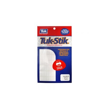 ETIQUETA ADHESIVA TUK-STIK A8 BLANCO 08X20 MILIMETROS