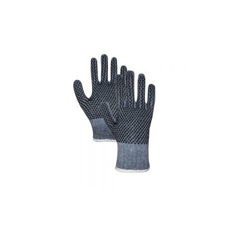 GUANTE TEJIDO DE ALGODON GISAKNIT GK-12M7 MULTICOLOR CON PUNTOS DE PVC PESO LIGERO