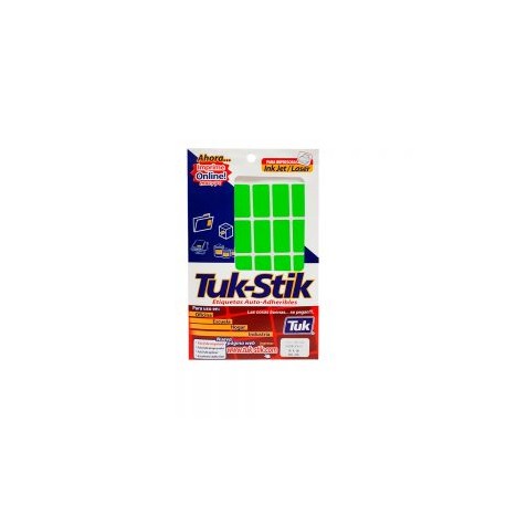 ETIQUETA ADHESIVA TUK STIK A11 VERDE TIPO 350 13 X 38 MILIMETROS