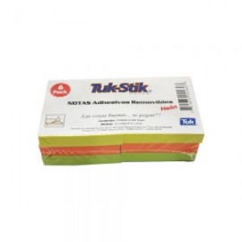 NOTAS TUK-STIK 563029 NEÓN 5.1X5.1 6PACK DE 100 X BLOCK