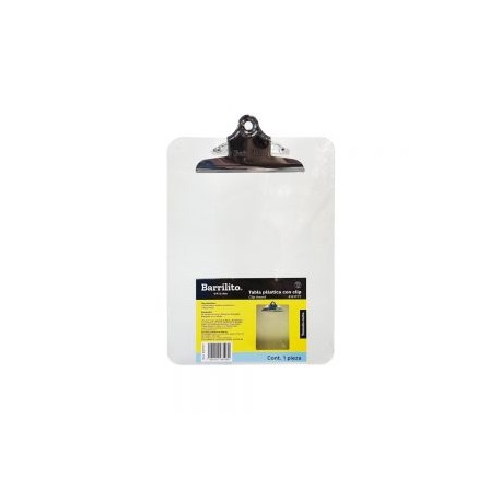 TABLA PLASTICA CON CLIP BARRILITO 8193TCT TAMAÑO CARTA SUJETA HASTA 200 HOJAS