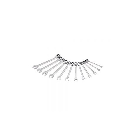 JUEGO DE LLAVES COMBINADAS URREA JLMC12MR CON 12 PIEZAS MÉTRICAS DE MATRACA REVERSIBLE SPLINE