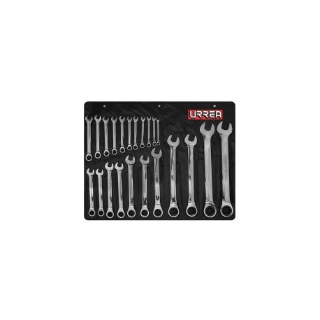 JUEGO DE LLAVES COMBINADAS MATRACA URREA 1202MCM CON 22 PIEZAS METRICAS