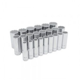 JUEGO DE DADOS LARGOS URREA 54201 CON 23 PIEZAS METRICOS 1/2”