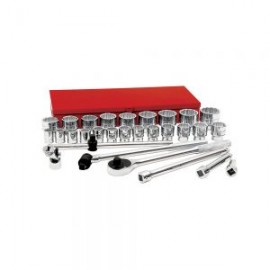JUEGO DE DADOS Y ACCESORIOS URREA 55104 CON 30 PIEZAS 3/4”