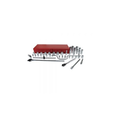JUEGO DE DADOS Y ACCESORIOS URREA 5400G CON 43 PIEZAS EN PULGADAS DE 1/2”