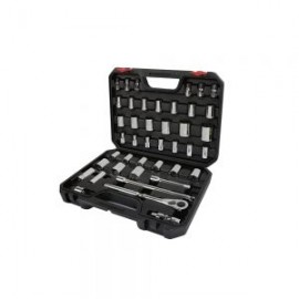 JUEGO DE DADOS Y ACCESORIOS URREA 5400CB CON 42 PIEZAS DE 1/2”