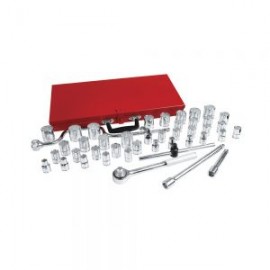 JUEGO DE DADOS Y ACCESORIOS URREA 5400SM CON 44 PIEZAS DE 1/2”