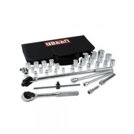 JUEGO DE DADOS Y ACCESORIOS URREA 5452PT CON 34 PIEZAS EN PULGADAS 3/8”-1/2”