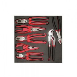 JUEGO DE PINZAS BIMATERIAL CH212 CON BANDEJA EVA, 7 PIEZAS URREA