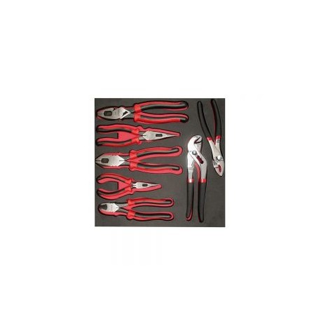 JUEGO DE PINZAS BIMATERIAL CH212 CON BANDEJA EVA, 7 PIEZAS URREA