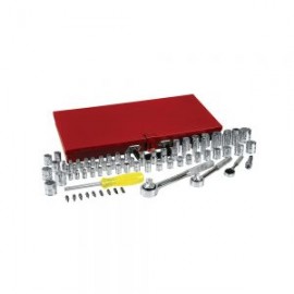 JUEGO DE DADOS Y ACCESORIOS URREA 475254 CON 76 PIEZAS 1/4”-3/8”-1/2”