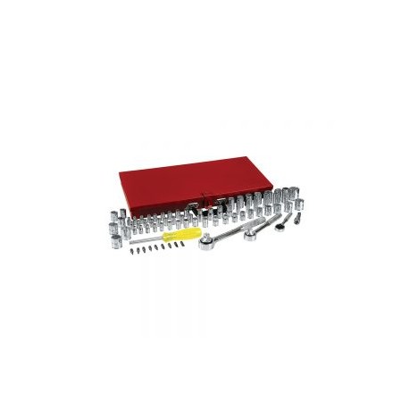 JUEGO DE DADOS Y ACCESORIOS URREA 475254 CON 76 PIEZAS 1/4”-3/8”-1/2”
