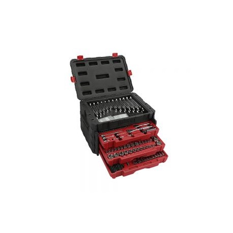 JUEGO COMBINADO DE HERRAMIENTA URREA JCB01 CON CAJA PLASTICA DE 3 GAVETAS 450 PIEZAS