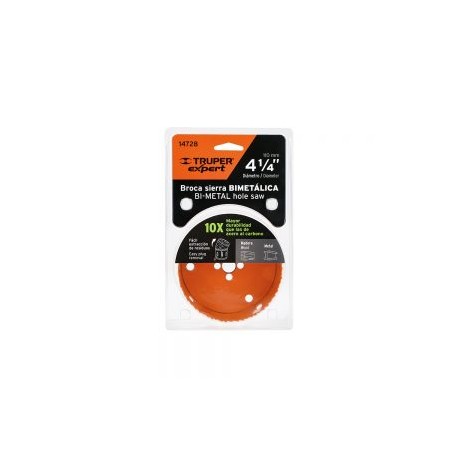 BROCASIERRA BIMETALICA MANDRIL7/16” TRUPER EXPERT COBI-4-1/4 ALTURA DE 50 MM 4 1/4” DIAMETRO