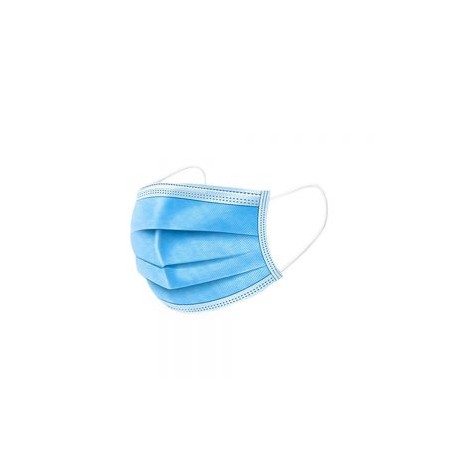 CUBREBOCA COMPLETO CP-3720-50-B 3 CAPAS PLISADAS, ELASTICO A OIDOS, AJUSTE DE NARIZ, 50PZ