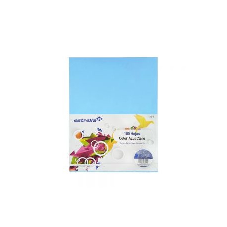 HOJA DE PAPEL ESTRELLA CC-42 PAQUETE CON 100 PIEZAS AZUL CLARO TAMAÑO CARTA 75 GRAMOS