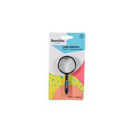 LUPA PLASTICA BARRILITO 7629 LENTE DE CRISTAL 7X