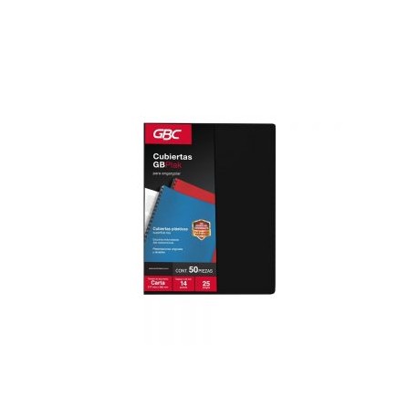 CUBIERTA PARA ENGARGOLAR GBC P3549 PAQUETE CON 50 PIEZAS TAMAÑO OFICIO NEGRO