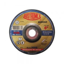DISCOS DE DESBASTE AUSTROMEX 2005 TIPO 27 METAL 6” X 1/4” X 7/8”