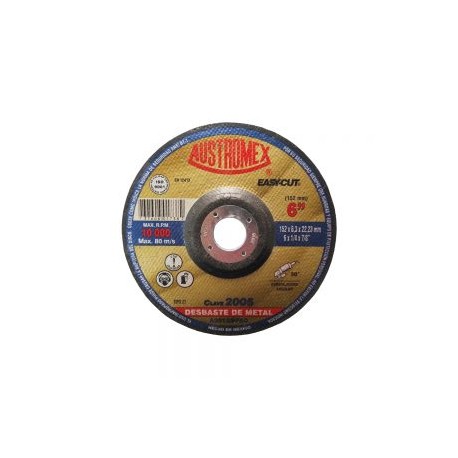 DISCOS DE DESBASTE AUSTROMEX 2005 TIPO 27 METAL 6” X 1/4” X 7/8”