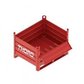 CONTENEDOR DE ACERO CON PUERTA FRONTAL ABATIBLE 1,040 X 840 X 660 MILIMETROS COLOR ROJO