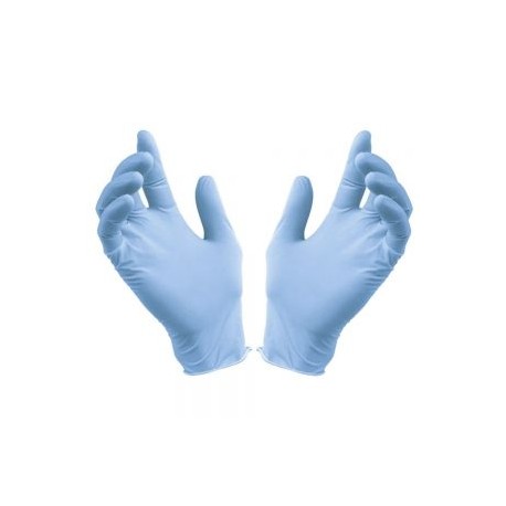 GUANTE DESECHABLE DE NITRILO PARA INSPECCION TALLA M COLOR AZUL AMBIDIESTRO CAJA CON 100 PIEZAS