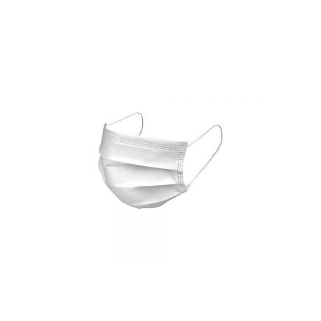 CUBREBOCA DESECHABLE 2 CAPAS LCP-2515-B PAQUETE CON 50 PIEZAS BLANCO SIN AJUSTE DE NARIZ