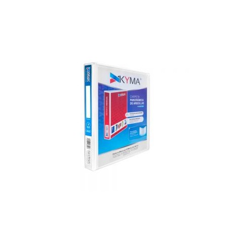CARPETA KYMA CPKCBHO-100-BCO BLANCA TAMAÑO CARTA CON HERRAJE EN ”O” DE 1”