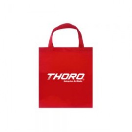 BOLSA DE TELA THORO  ROJO ECOLOGICA ESTAMPADO AMBOS LADOS 37 X35X 18CENTIMETROS