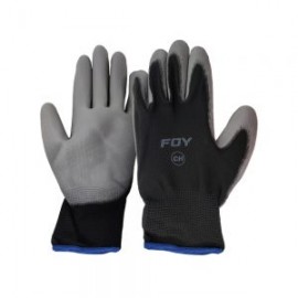 GUANTE DE NYLON FOY GNPCF NEGRO CON PALMA DE POLIURETANO TALLA 7