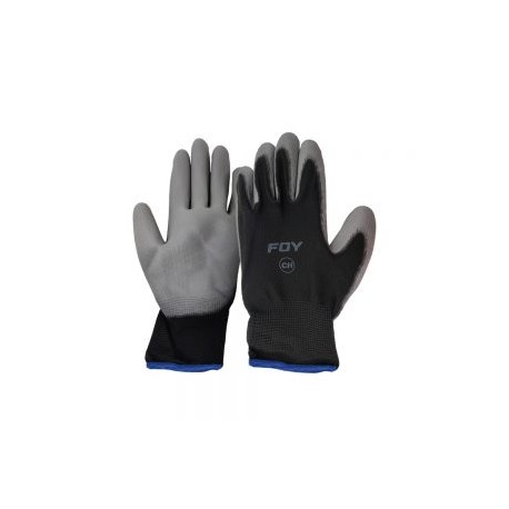 GUANTE DE NYLON FOY GNPCF NEGRO CON PALMA DE POLIURETANO TALLA 7