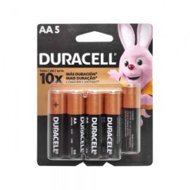 PILA ALCALINA DURACELL MN1500X5 PAQUETE CON 5 PIEZAS AA 1.5 VOLTS