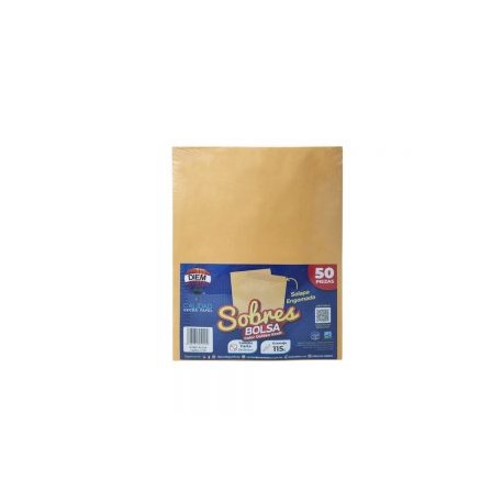 SOBRE DE PAPEL DIEM GOLDEN KRAFT TAMAÑO CARTA 115 GRAMOS SOLAPA ENGOMADA PAQUETE CON 50 PIEZAS