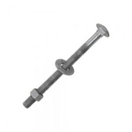 TORNILLO COCHE 3/8”-16X5” CUERDA PARCIAL ESAMBLE CON TUERCA Y RONDANA PLANA. GRADO A307 GIC