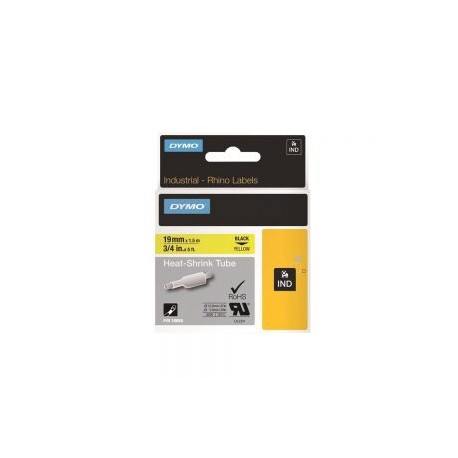 CINTA PLASTICA DYMO 18058 NEGRO AMARILLO NYLON 19 MILIMETROS  X 1.5 METROS