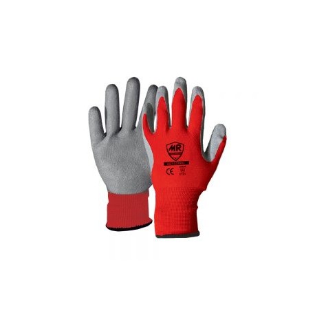 GUANTE DE POLIÉSTER CON LATEX MR SEGURIDAD SG1029-RN ROJO TALLA 9