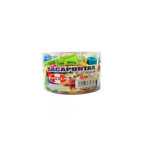 SACAPUNTAS SHELY 7050F CON 50 PIEZAS COLORES DIFERENTES