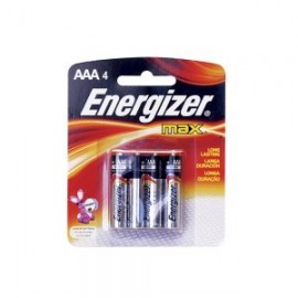 PILA ALCALINA ENERGIZER MAX E92BP-4 PAQUETE CON 4 PIEZAS TIPO AAA 1.5 VOLTS