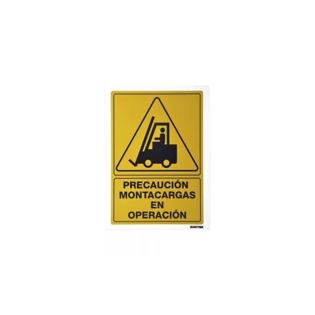 SEÑALAMIENTO PRECAUCION MONTACARGAS EN OPERACION SES30 URREA 25 X 36 CENTIMETROS