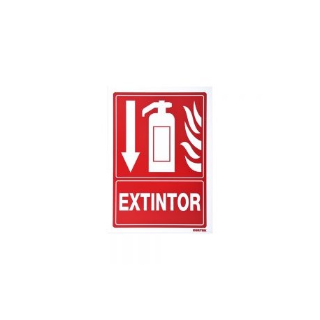 SEÑALAMIENTO EXTINTOR SURTEK SES47 ROJO 25 X 36 CENTIMETROS