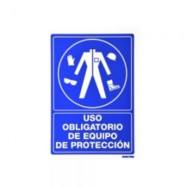 SEÑALAMIENTO USO OBLIGATORIO DE EQUIPO DE PROTECCION SES21 URREA 25 X 36 CENTIMETROS