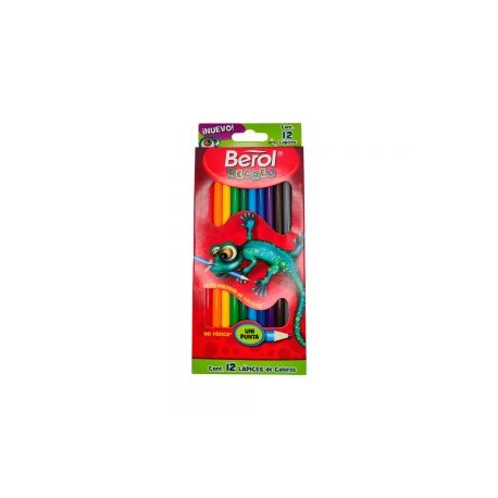 LAPIZ DE COLOR BEROL RECREO 2107589 PAQUETE CON 12 PIEZAS VARIOS COLORES REDONDOS UNIPUNTA