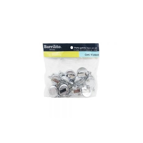 BROCHE PARA GAFETE BARRILITO CAI502 RETRÁCTIL 10 PIEZAS